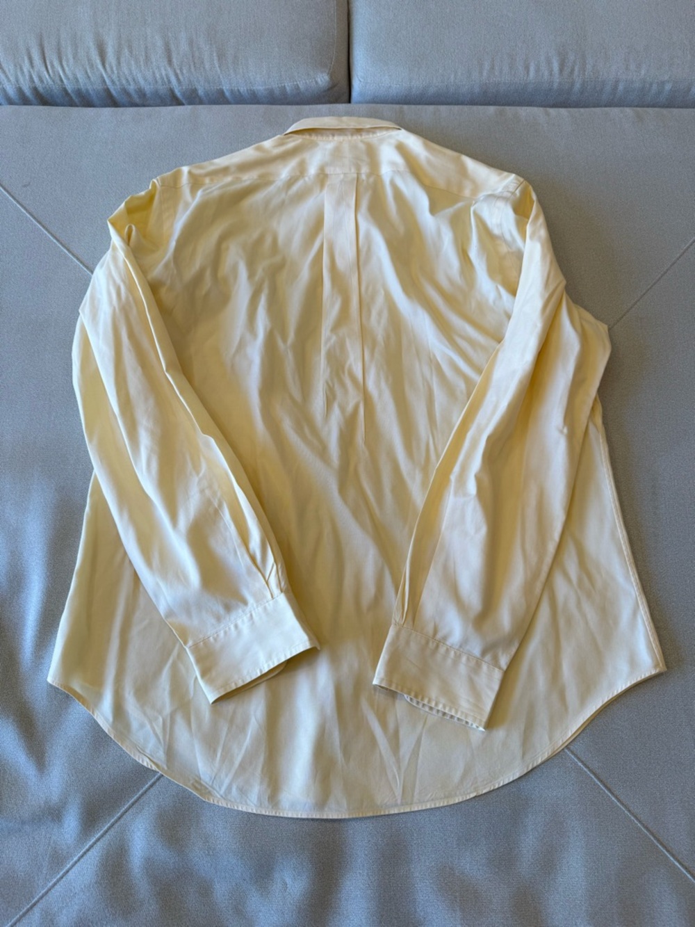 Men’s Ralph Lauren Pale Yellow Button-Down Dress Shirt with Navy Pony - Picture 4 of 4